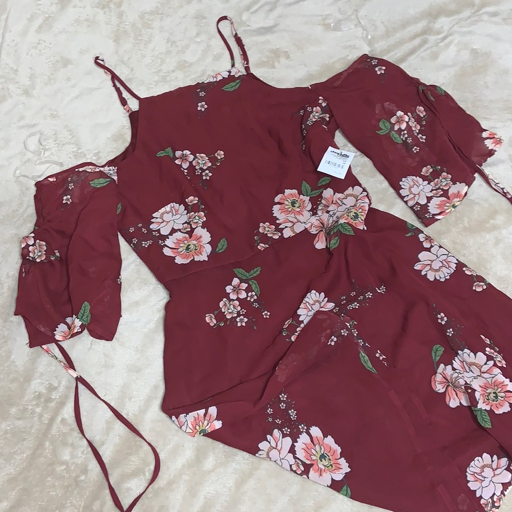 Maroon Floral Dress from Charlotte Russe size M